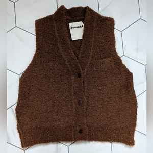 Cordera Boucle Waistcoat, Toffee, One size